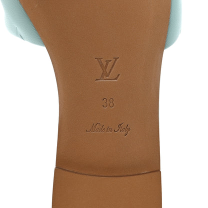 Louis Vuitton Lambskin Embossed Monogram Revival Flat Mules 38 Vert D'eau Green 8 of 8
