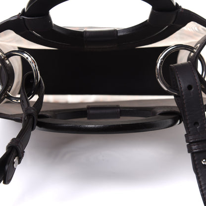 Fendi Mesh Vitello Century Cuoio FF 1974 Small Runaway Shopper Tote Marrone Black Ebano 5 of 14