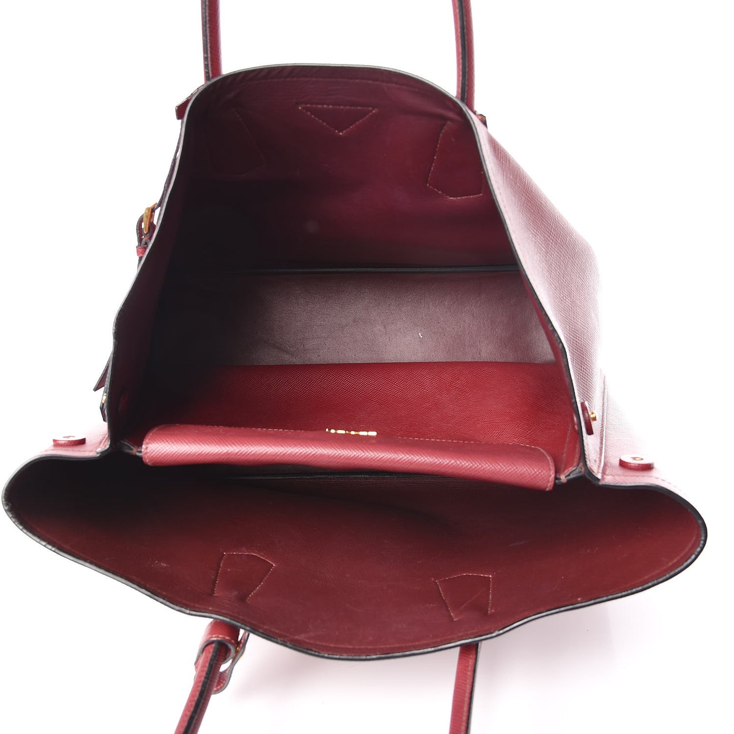 Saffiano Cuir Large Double Bag Cherry