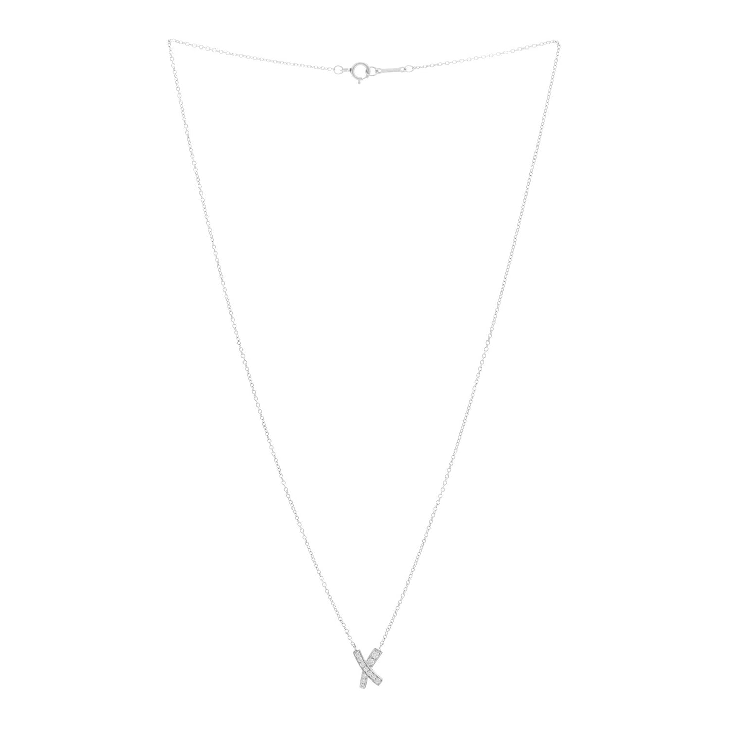 Platinum Diamond Paloma Picasso Graffiti X Pendant Necklace
