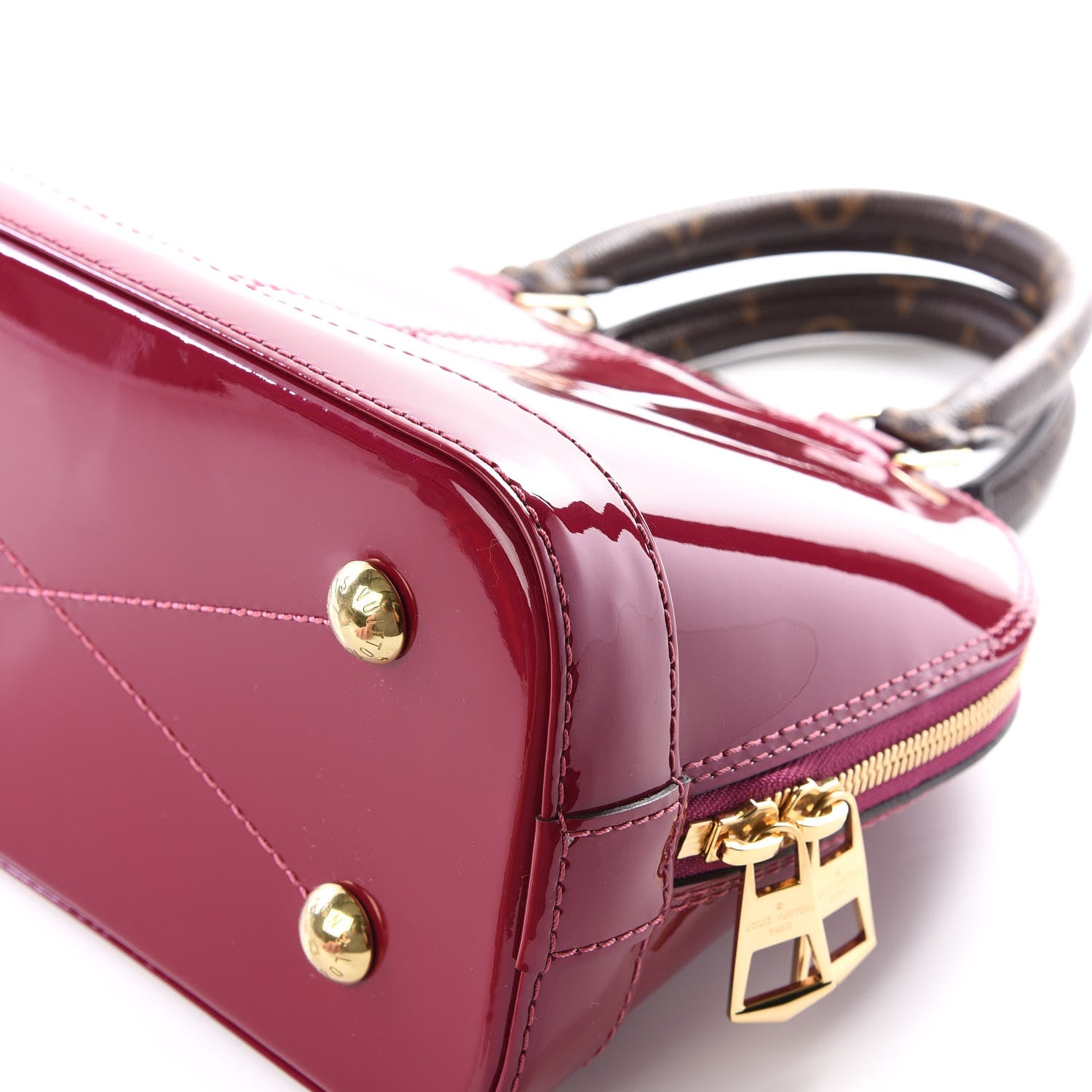 Louis Vuitton Patent Monogram Alma BB Magenta 8 of 13