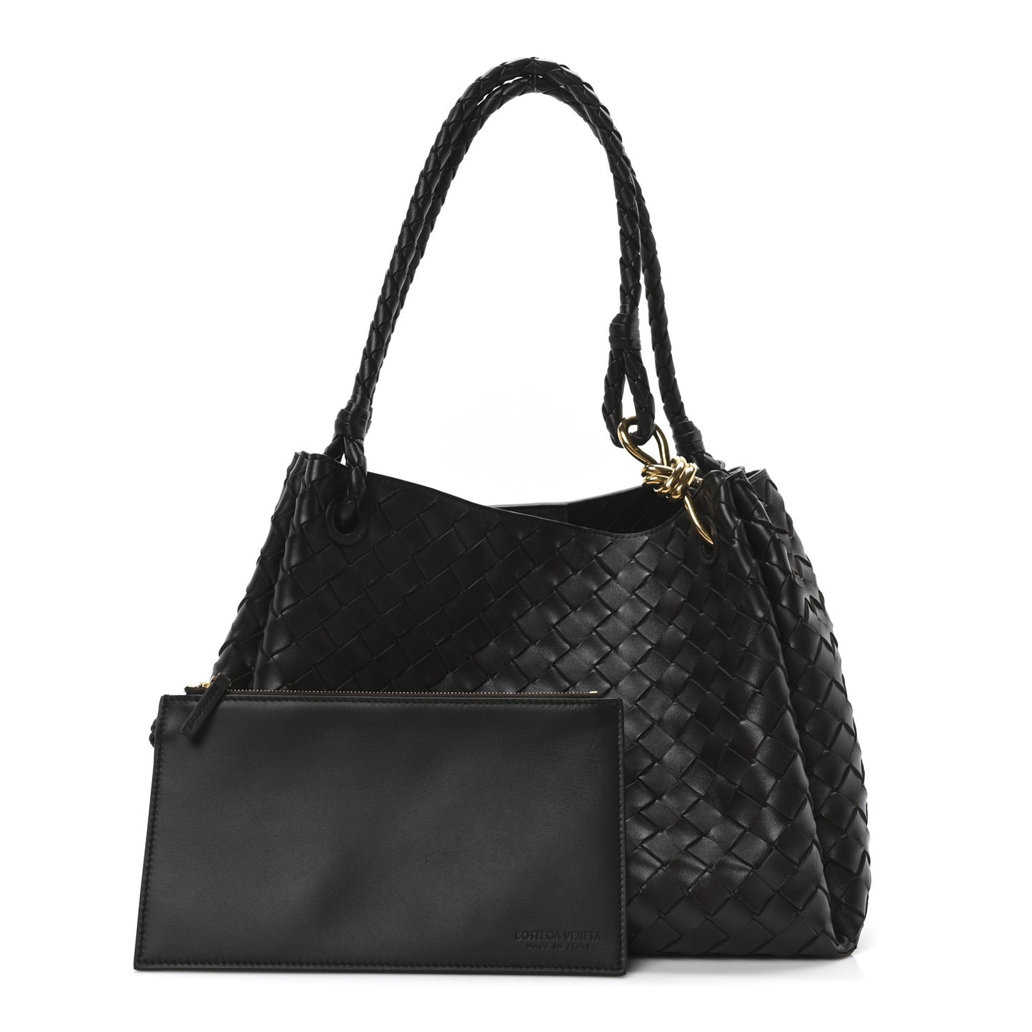 Nappa Intrecciato Large Andiamo Parachute Shoulder Bag Fondant