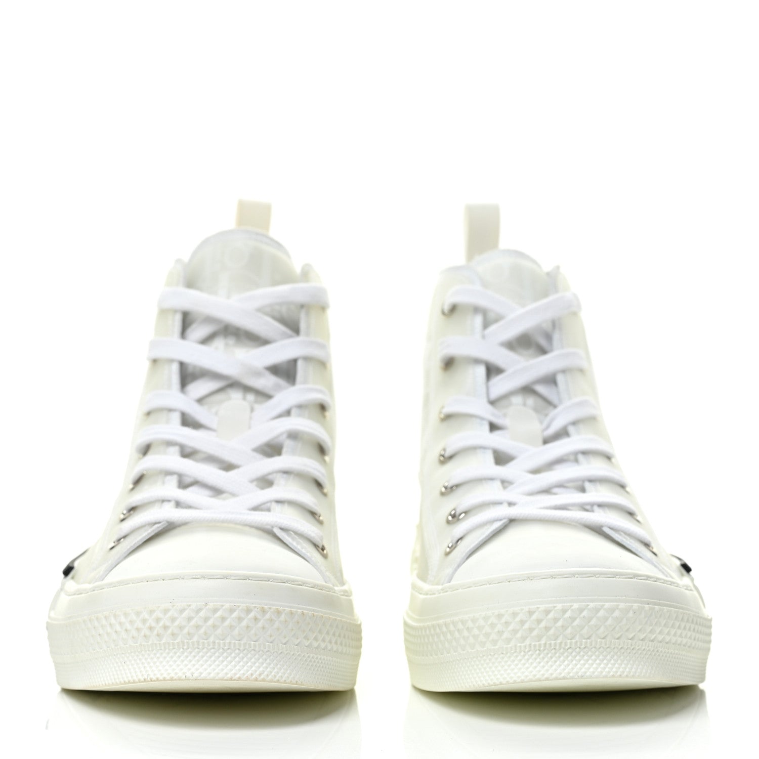 Christian Dior Technical Canvas Oblique Mens B23 High Top Sneakers 42 White 2 of 9