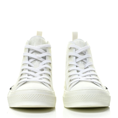 Christian Dior Technical Canvas Oblique Mens B23 High Top Sneakers 42 White 2 of 9