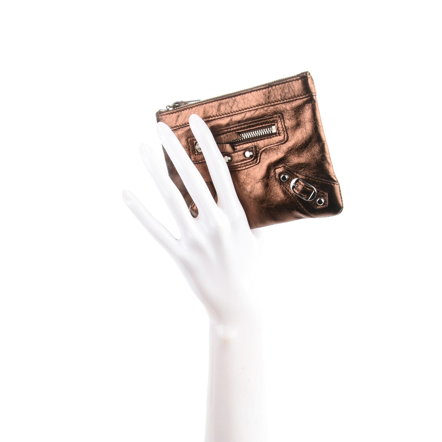 Metallic Agneau Silver Hardware M Porte-Monnaie Coin Purse Sparkle Bronze