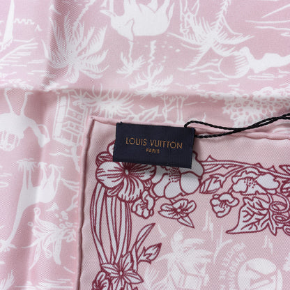 Louis Vuitton Silk Monogram Explorer Square Scarf Rose Poudre 2 of 3