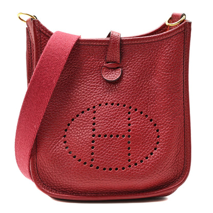 Hermes Taurillon Clemence Evelyne TPM Rouge Grenat 1 of 10
