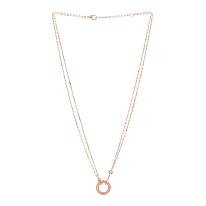 Cartier 18K Pink Gold 2 Diamond LOVE Necklace 2 of 3