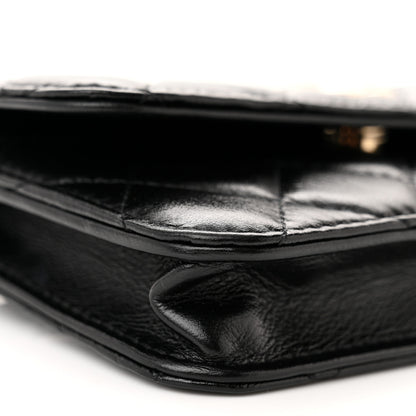 Chanel Calfskin Quilted Maxi Pearls Clutch With Chain Black 10 of 11