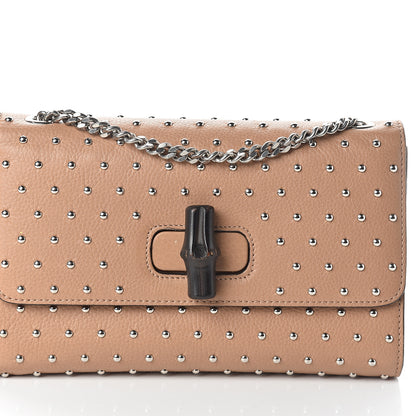Gucci Calfskin Studded Medium Miss Bamboo Shoulder Bag Camelia 6 of 8