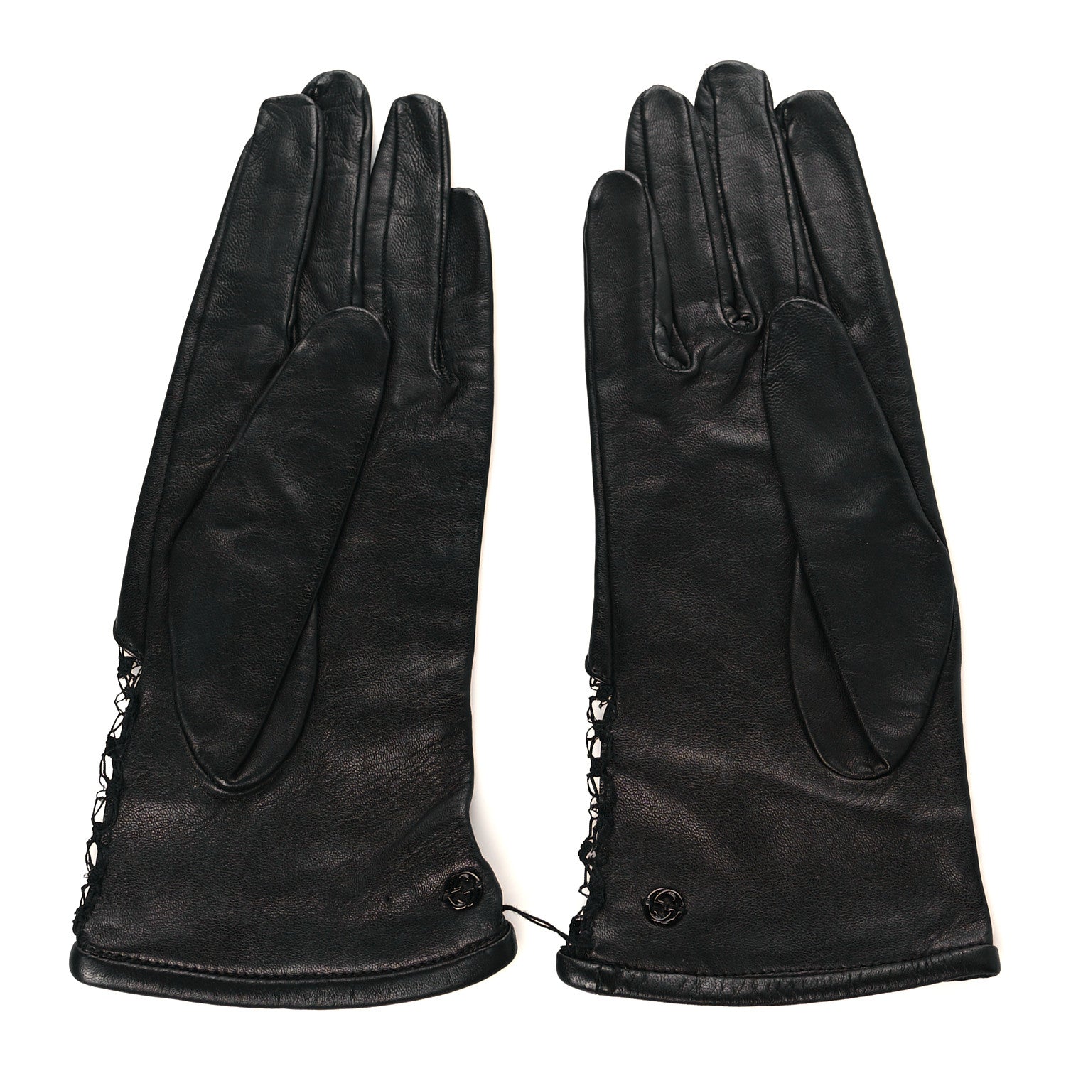 Gucci Nappa Mesh Gloves 8 Black 2 of 4