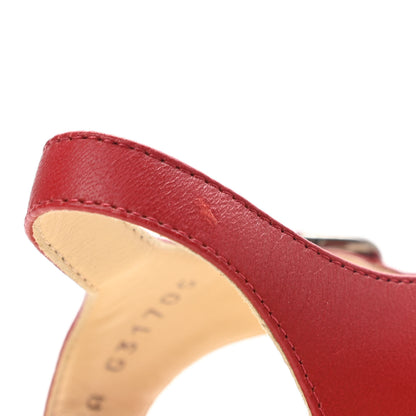 Chanel Lambskin CC Pearl Chain Sandals 37 Red 10 of 11