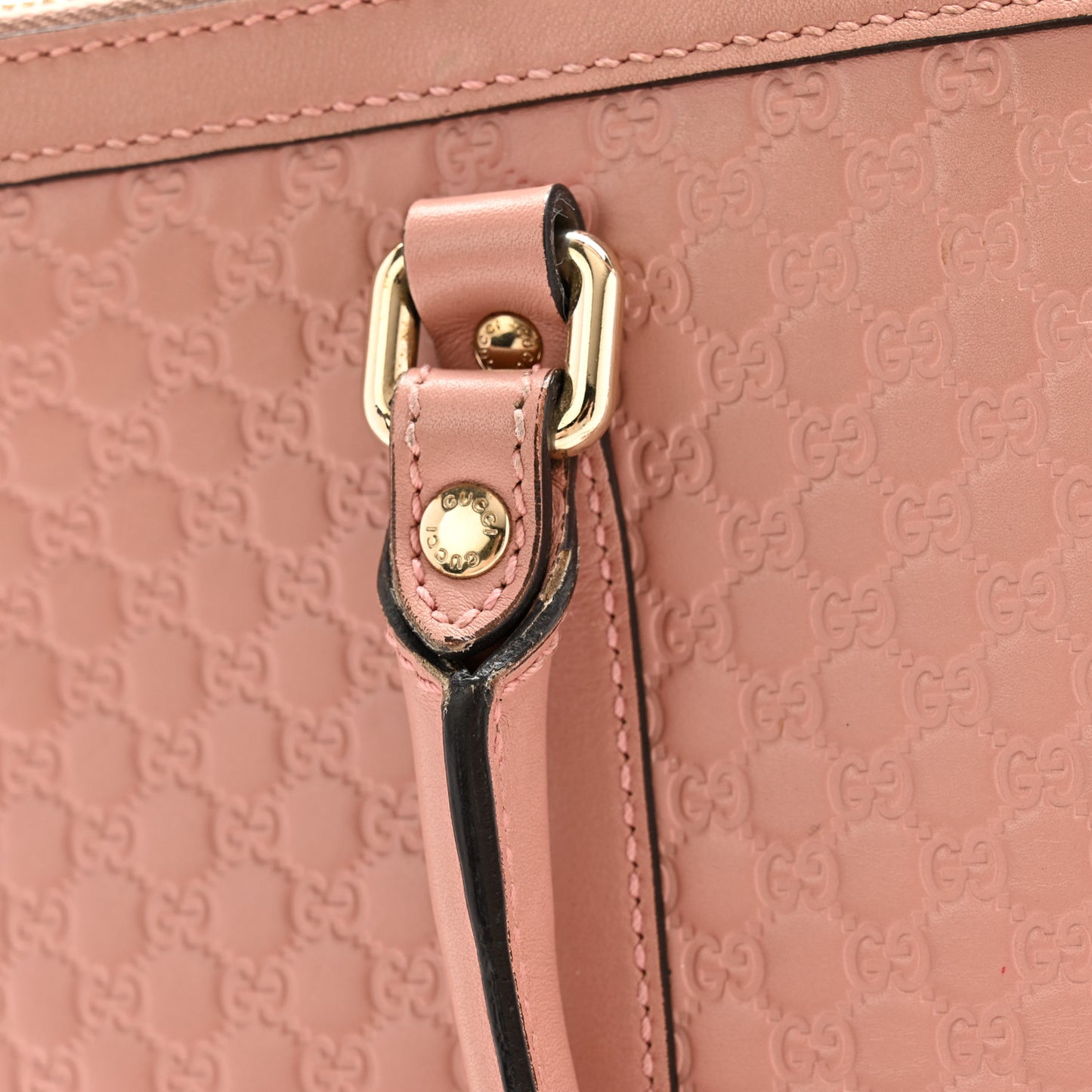 Soft Microguccissima Small Zippered Satchel Soft Pink