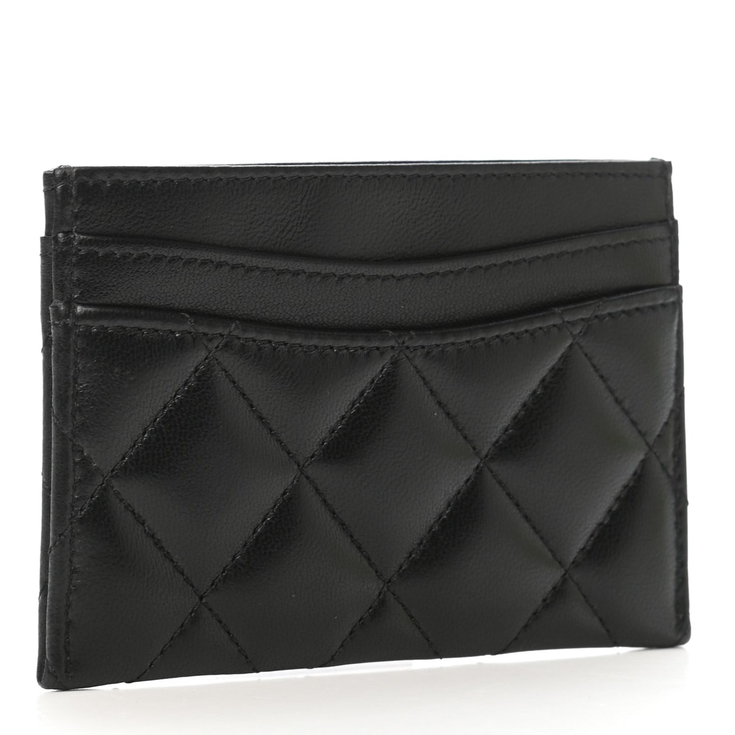 Lambskin Quilted Card Holder So Black