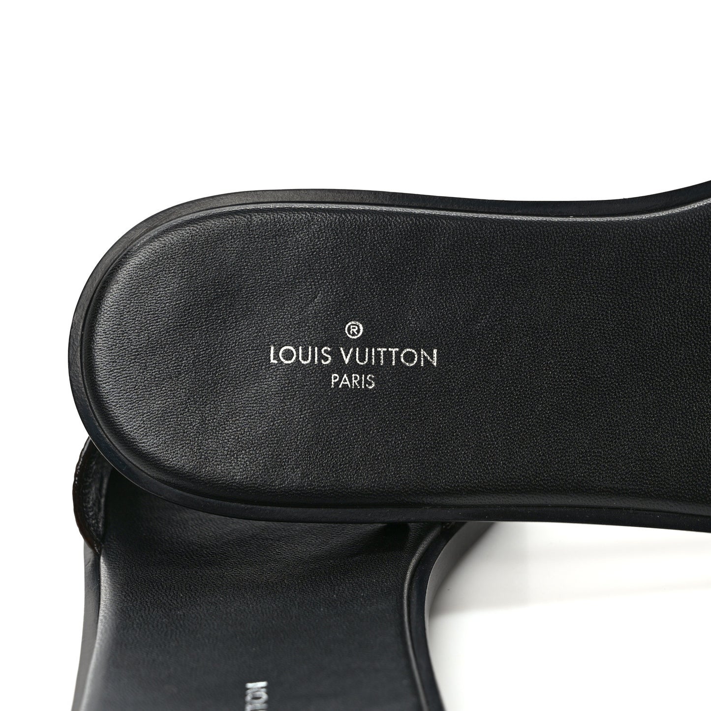 Patent Monogram Lock It Flat Mule 38.5