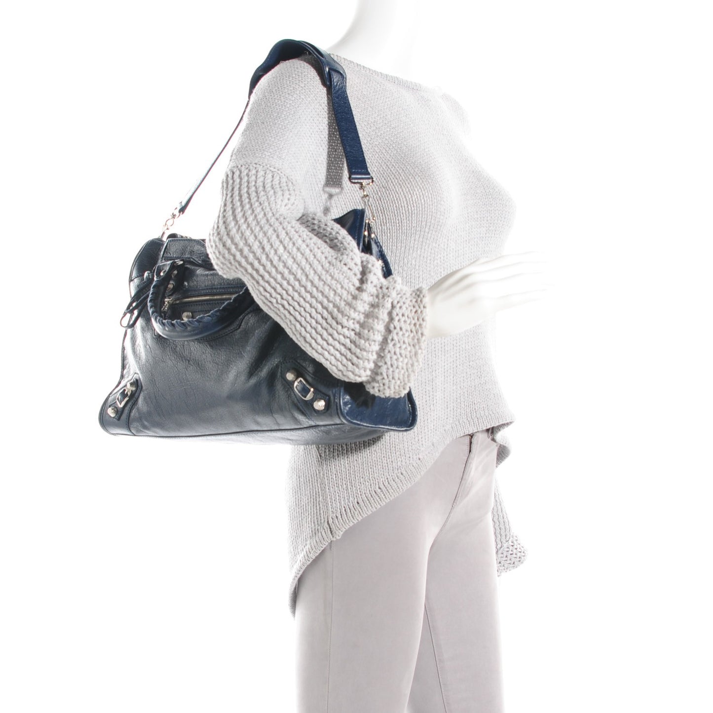 Agneau Giant 12 Silver Hardware City Bleu Obscur