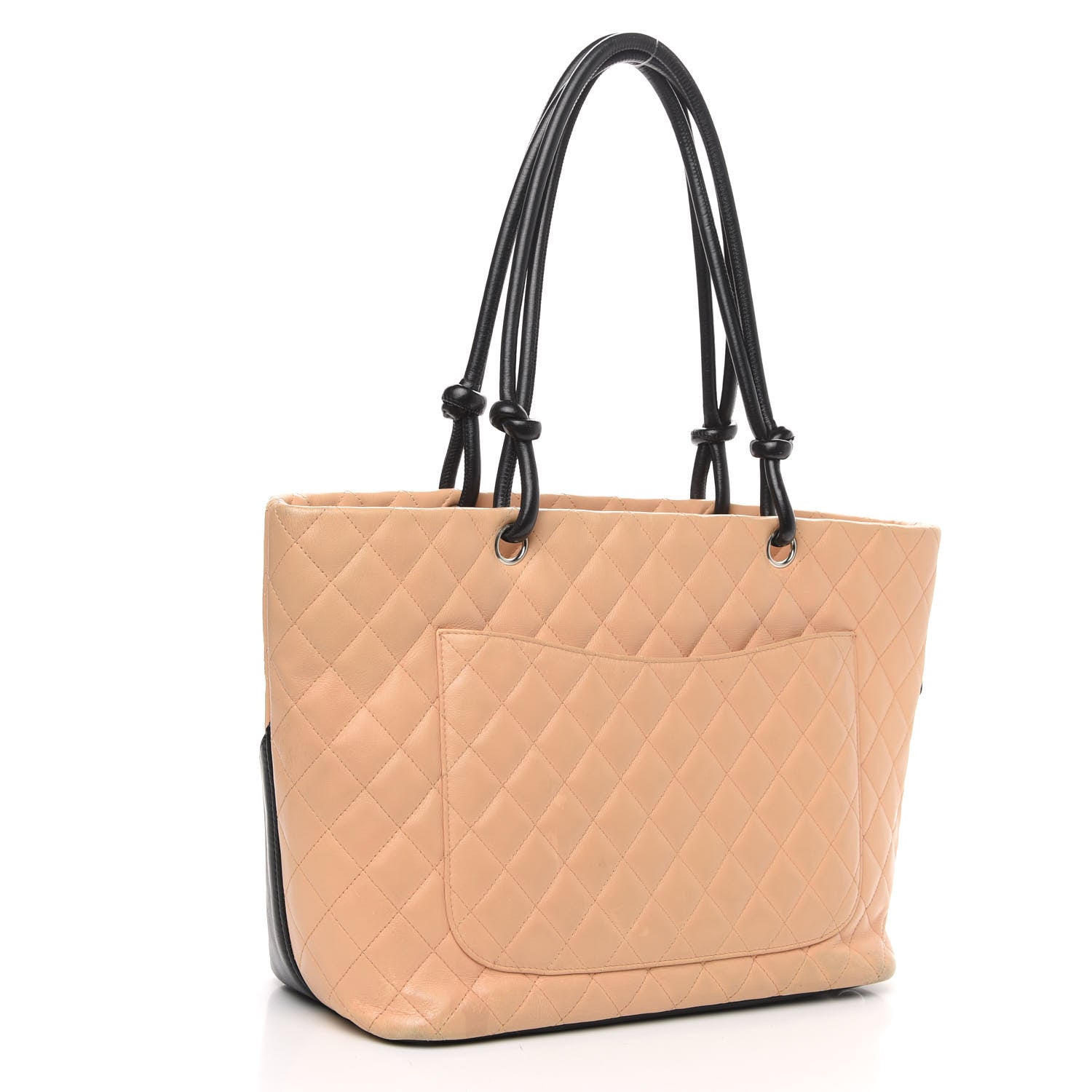 Chanel Calfskin Quilted Large Cambon Tote Beige Black 3 of 15