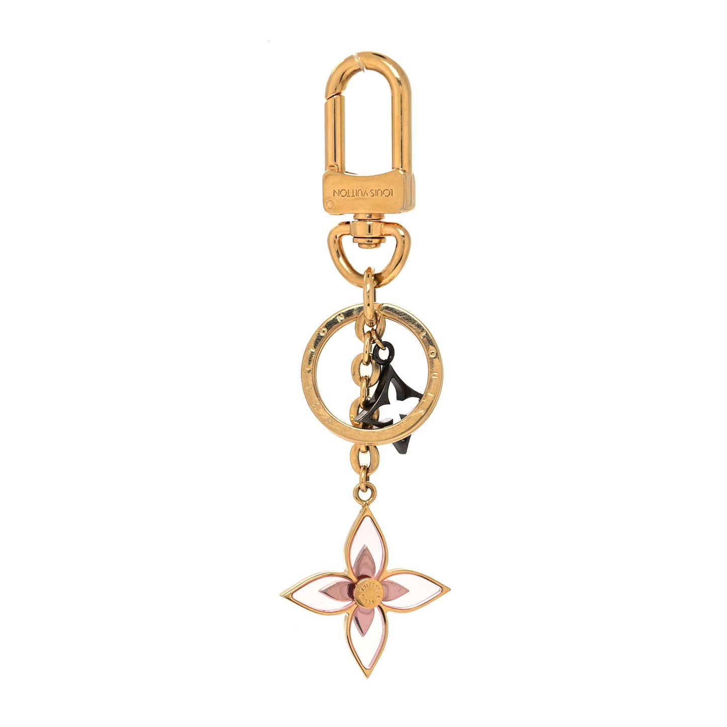 Monogram Blooming Flowers BB Bag Charm Key Holder Dore