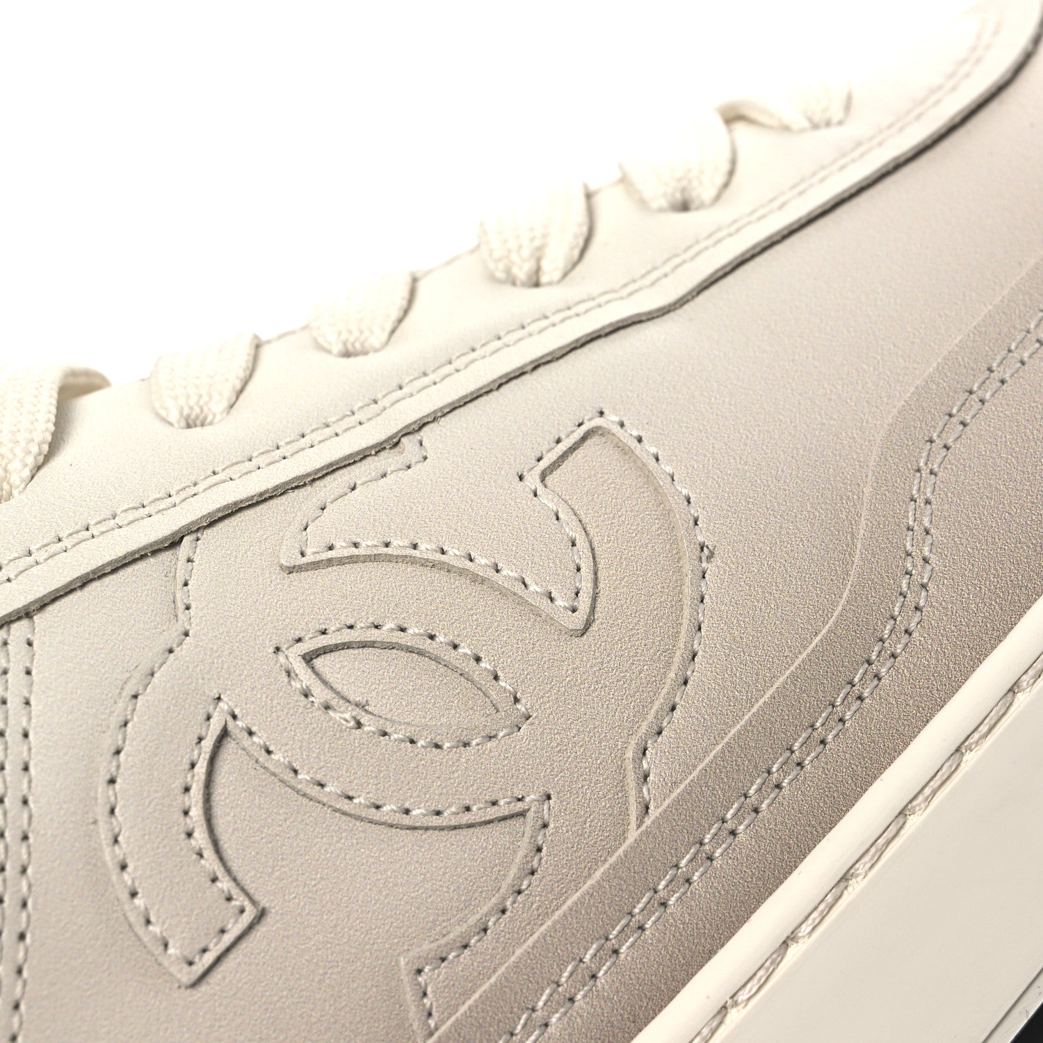 Chanel Printed Calfskin Womens CC Logo Sneakers 40 Beige 11 of 12