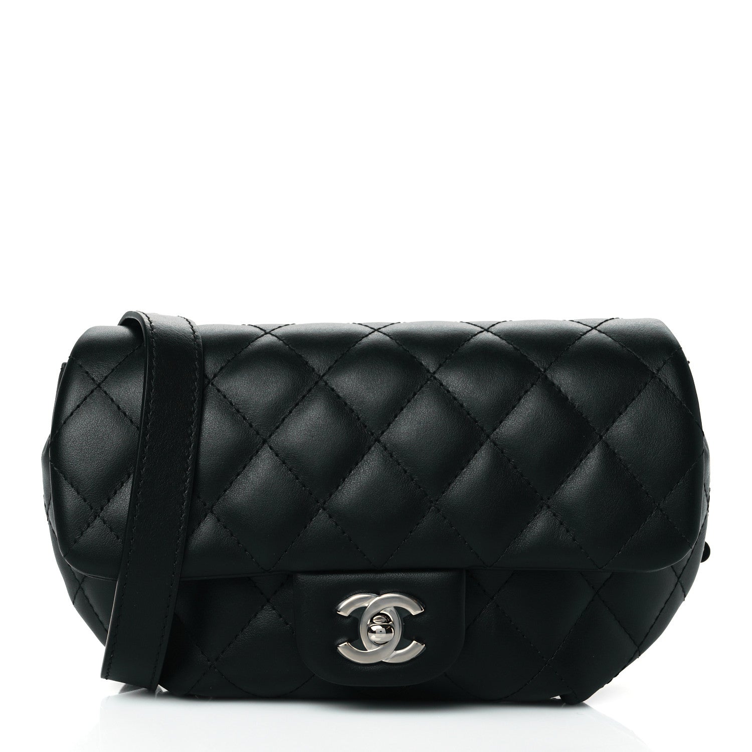 Chanel Calfskin Quilted CC Uniform Flap Belt Bag Black 1 of 11