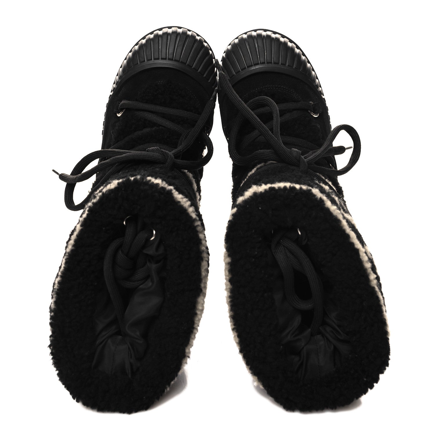 Louis Vuitton Suede Shearling Polar Flat Half Boots 40 Black 2 of 8