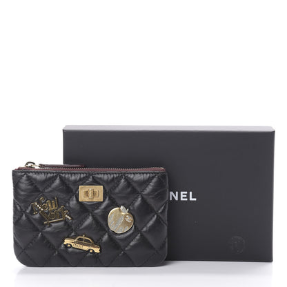 Chanel Aged Calfskin Quilted Small Lucky Charms Cosmetic Case Black 8 of 10