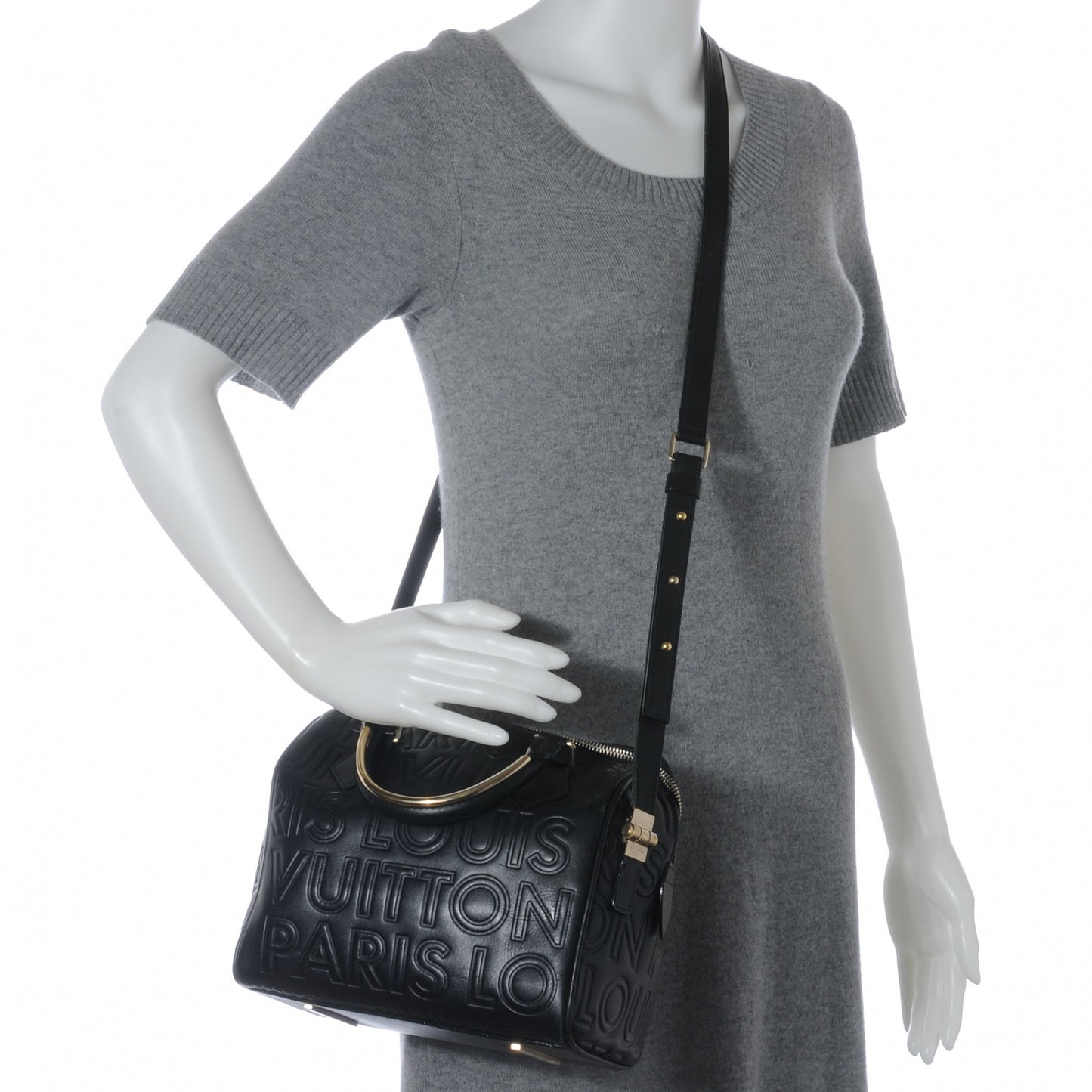 Calfskin Embossed Mini Cube Speedy Black