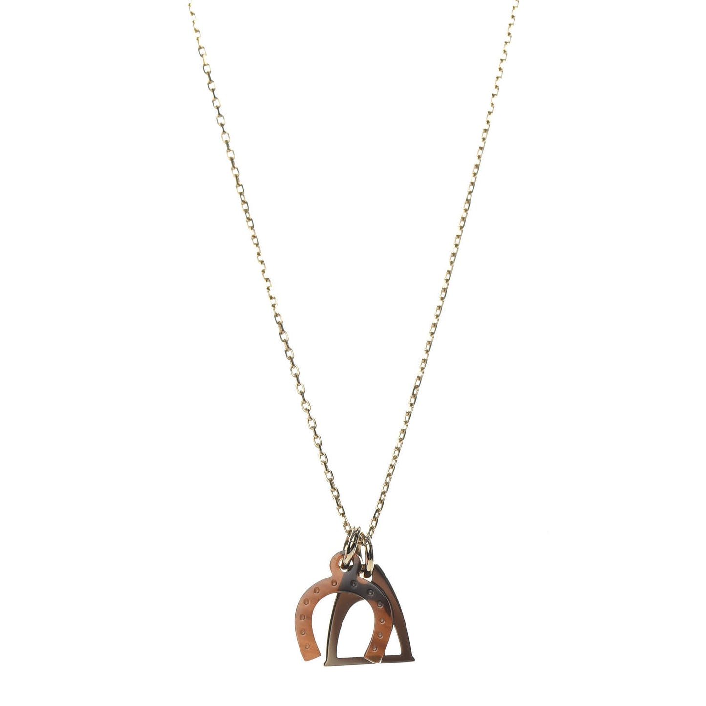 Permabrass Buffalo Horn Amulette Equestrian Pendant Necklace