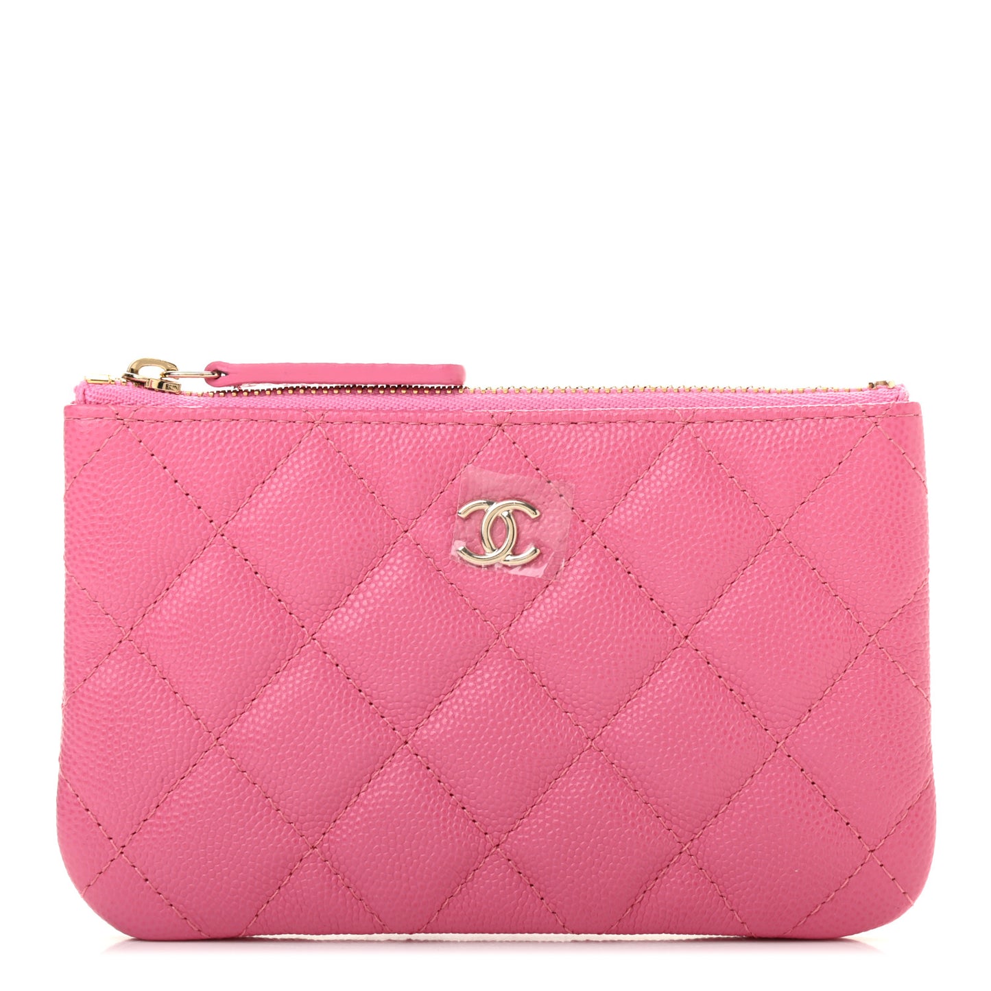 Caviar Quilted Small Cosmetic Case Pink