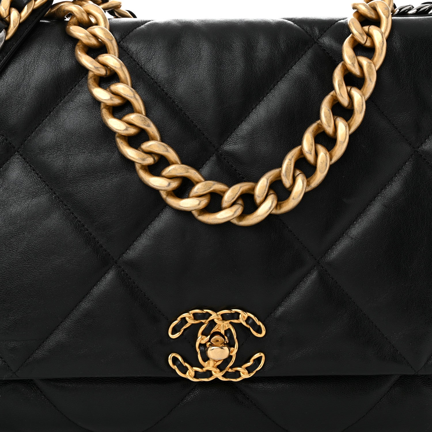 Chanel Goatskin Quilted Maxi Chanel 19 Flap Black 8 of 10