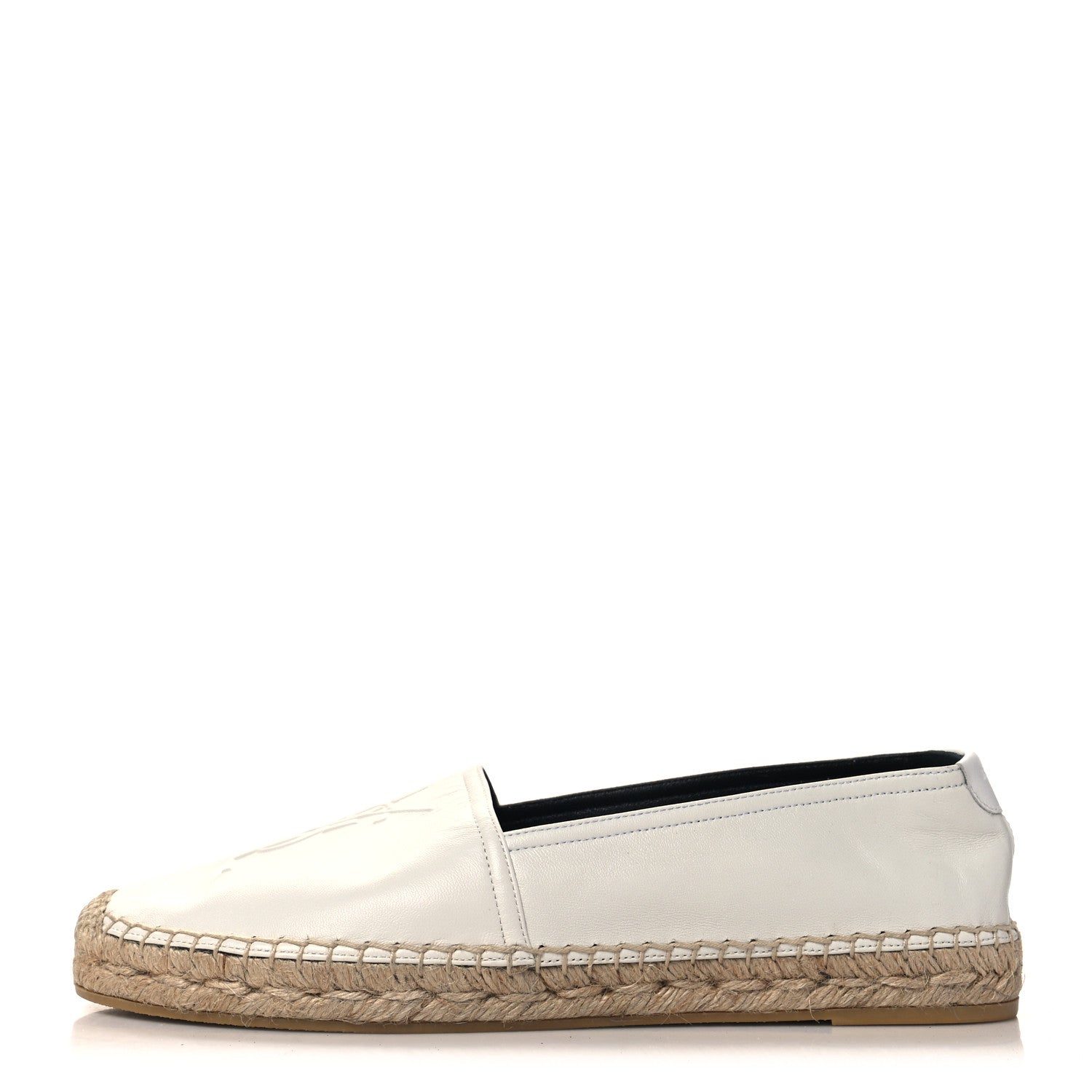 Saint Laurent Lambskin Monogram Espadrilles 41 White 1 of 10
