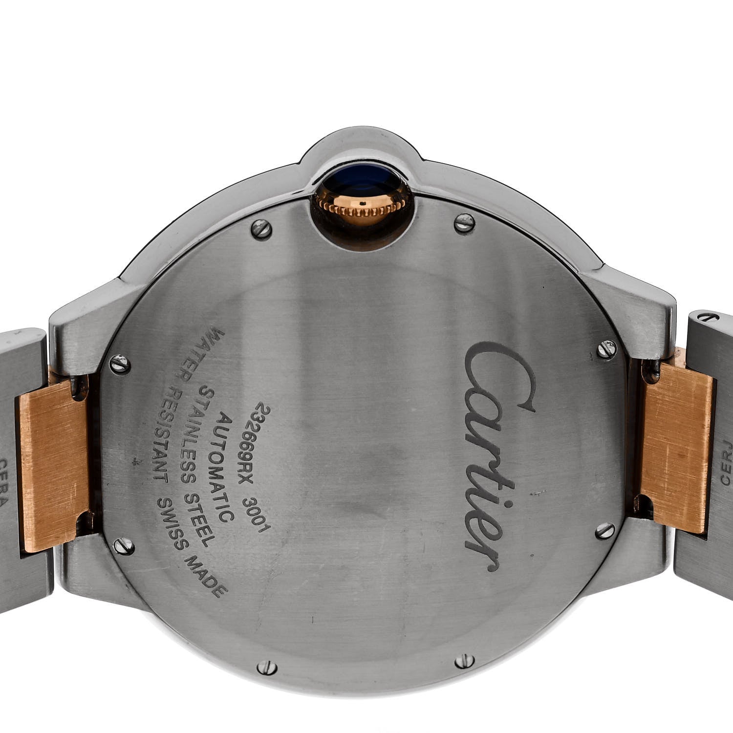 Cartier Stainless Steel 18K Pink Gold 42mm Ballon Bleu De Cartier Automatic Watch Chocolate 4 of 4