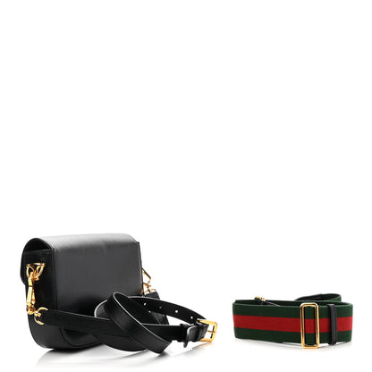 Gucci Azalea Calfskin Web Mini Horsebit 1955 Shoulder Bag Black 3 of 10