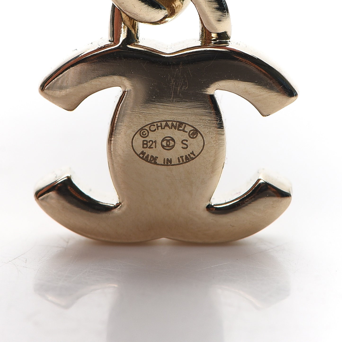 Lambskin CC Turnlock Drop Earrings Gold Black