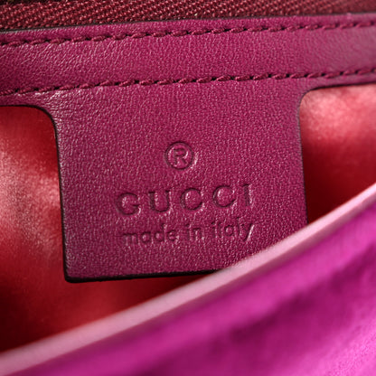 Gucci Velvet Matelasse Medium GG Marmont Shoulder Bag Fuchsia Violet Cyclamen 6 of 13