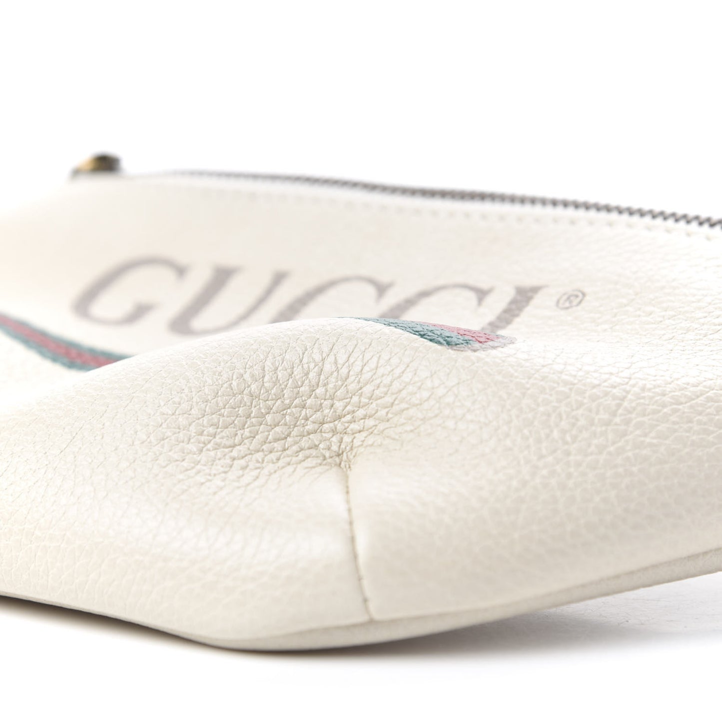 Grained Calfskin Small Logo Belt Bag White