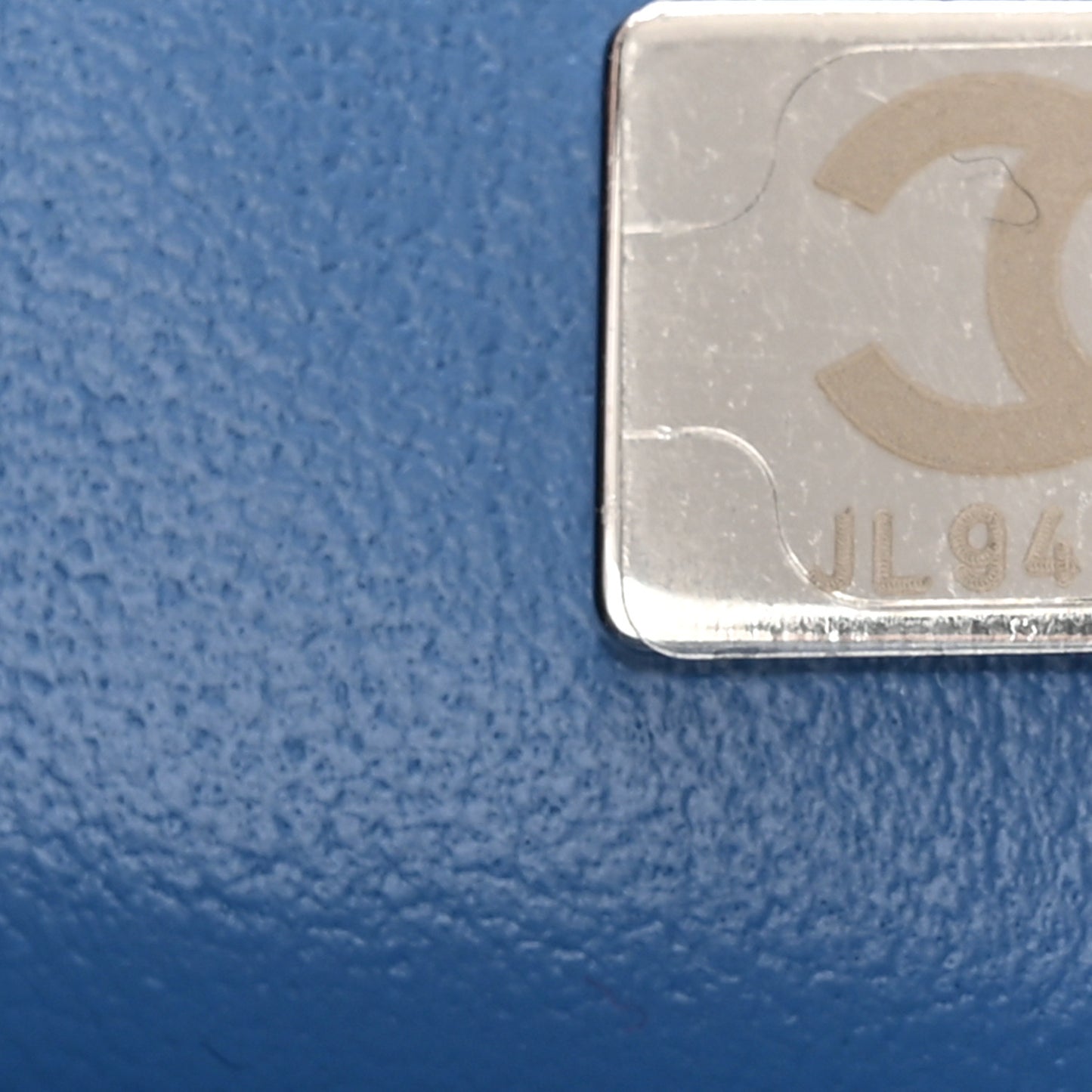 Denim Quilted Camellia Sweetheart Mini Flap Blue