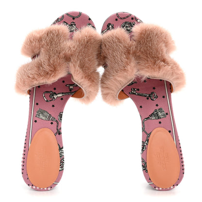 Hermes Mink Fur Oasis Sandals 36 Granit Pink 2 of 10