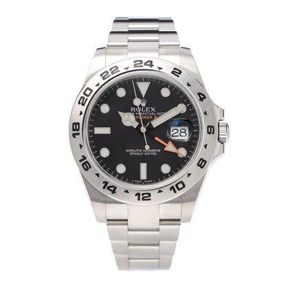 Rolex Stainless Steel 42mm Oyster Perpetual Date Explorer II Watch Black 216570 1 of 5