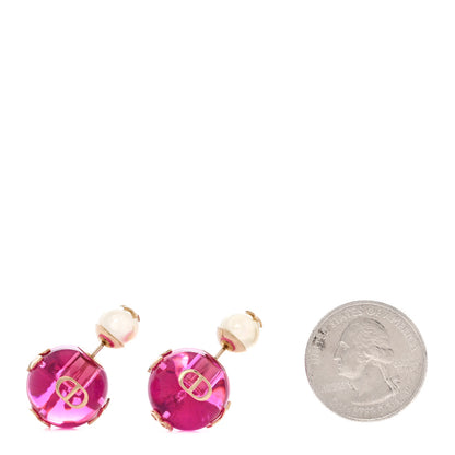 Christian Dior Resin Pearl Dior Tribales Earrings Gold White Transparent Rani Pink 2 of 7