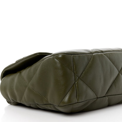 Chanel Lambskin Quilted Large Chanel 19 Flap Khaki 9 of 10