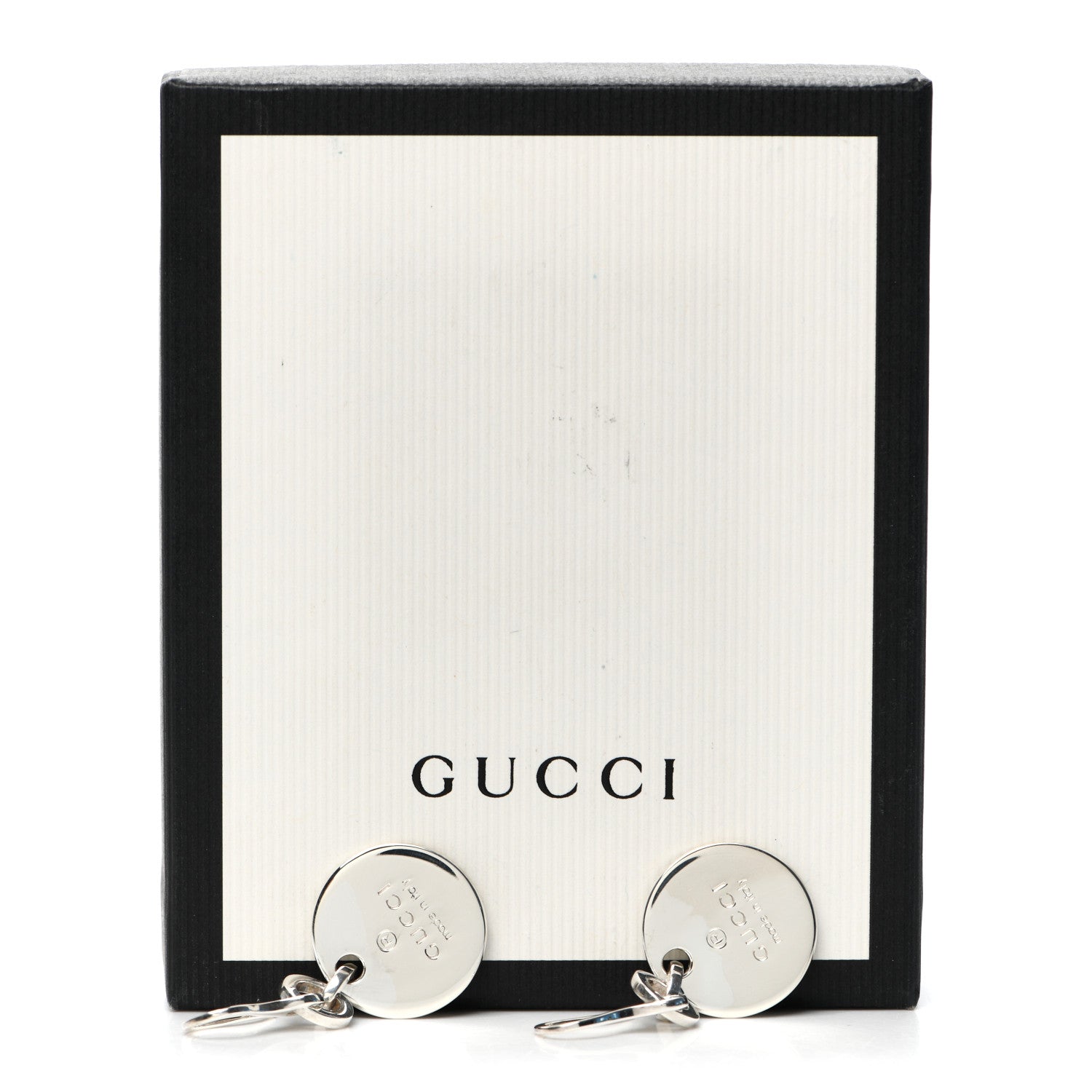Gucci Sterling Silver Trademark Round Drop Earrings 6 of 6