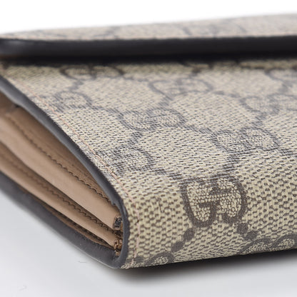Gucci GG Supreme Monogram Dionysus Chain Clutch Wallet Beige Taupe 7 of 9