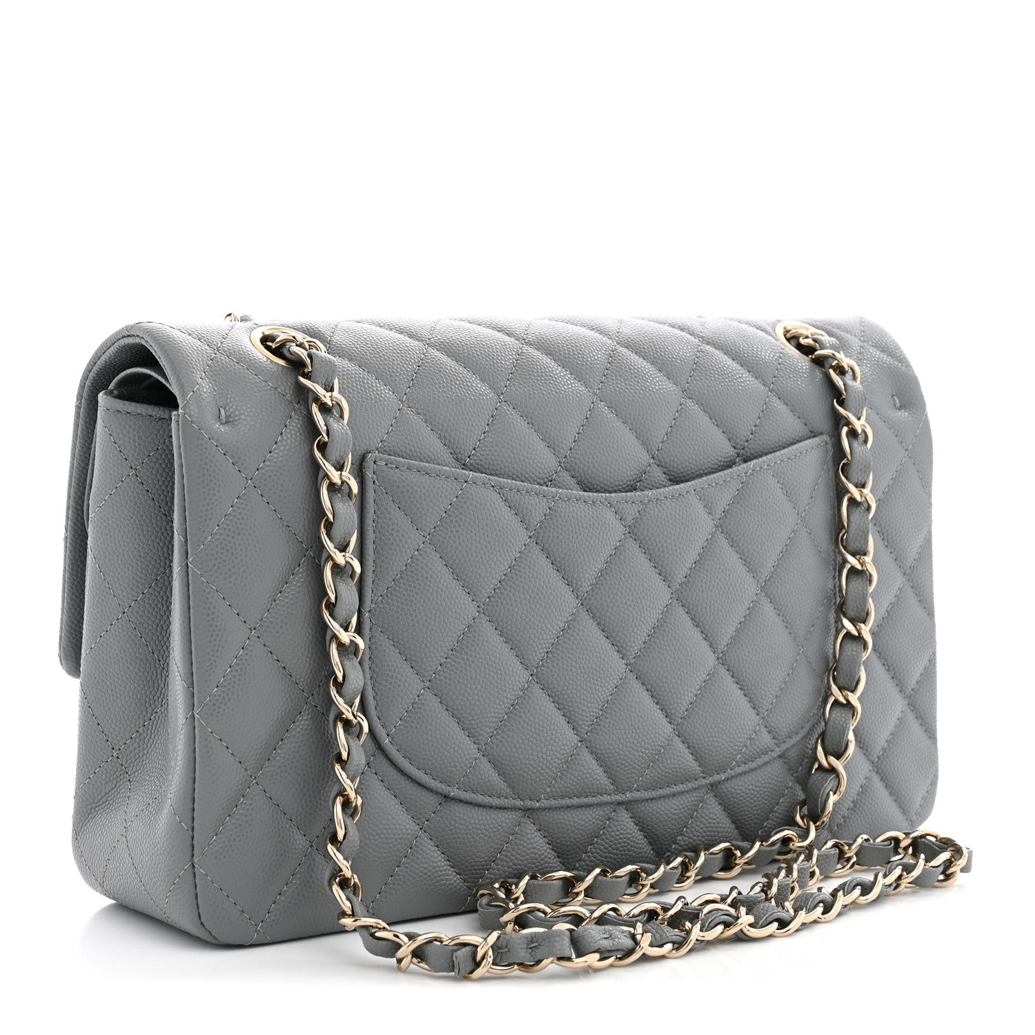Chanel Caviar Quilted Medium Double Flap Grey 3 of 11