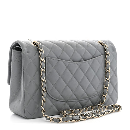 Chanel Caviar Quilted Medium Double Flap Grey 3 of 11