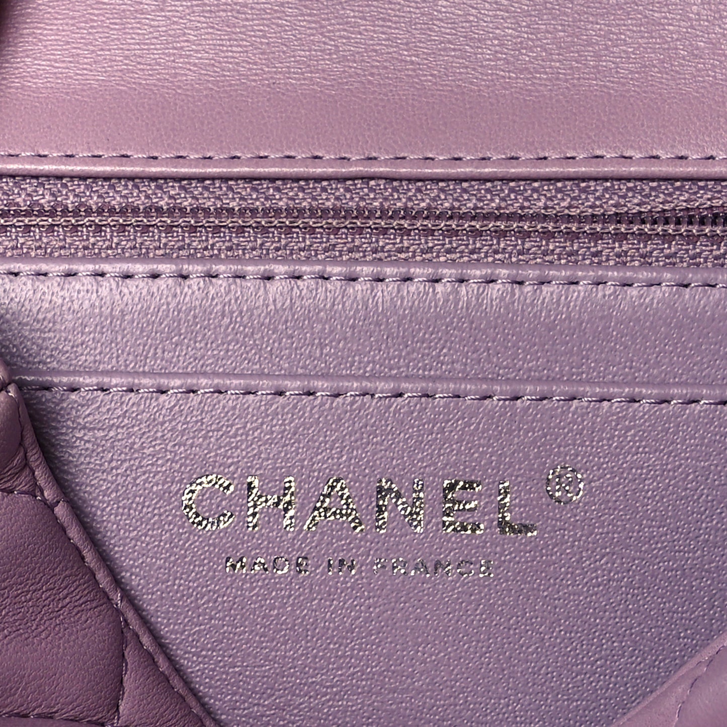 Lambskin Quilted Mini Square Flap Light Purple