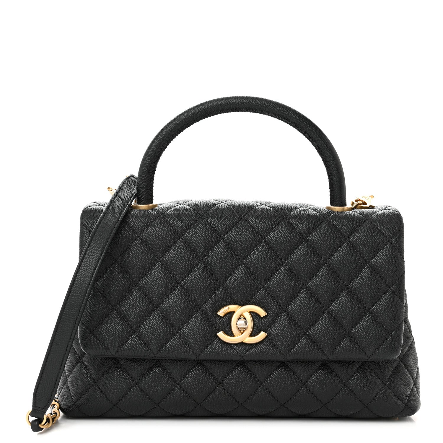 Chanel Caviar Quilted Small Coco Handle Flap Black 1 of 11