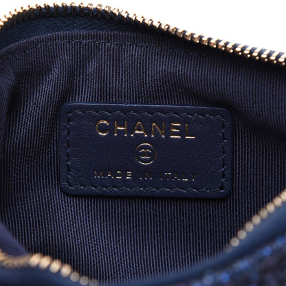 Chanel Woven Straw Raffia Deauville Cosmetic Pouch Blue 8 of 11