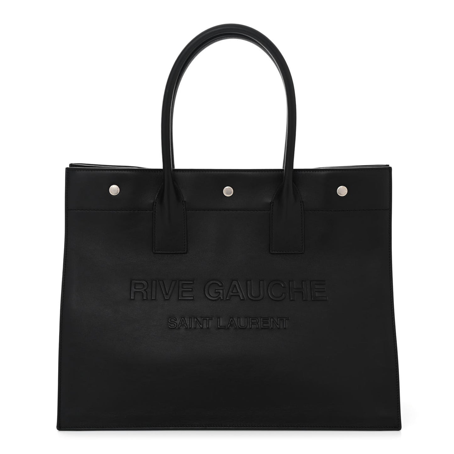 Smooth Calfskin Rive Gauche Small Tote Black