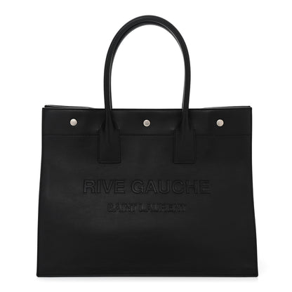 Saint Laurent Smooth Calfskin Rive Gauche Small Tote Black 1 of 9